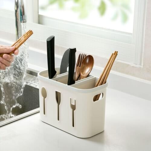 Multi Grids Chopsticks Fork Spoon Storage Box Knife Holder Kitchen Drain Chopsticks Cage Household Chopsticks Tube