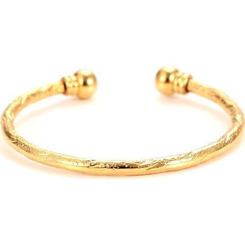 Bangrui 1pc Small Bangle for Girls/Baby Gold Color Charm Beads Bracelet Small Jewelry Child Party /birthday Gifts