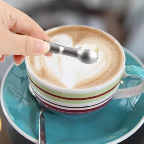 Mini Tea Ice Cube Clip Teaware Tongs Holder Teacup Clamp Food Tongs Holder Stainless Steel Coffee Sugar Clip Tea Tweezer