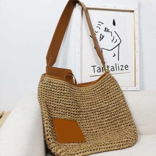 Fashion Rattan Women Shoulder Bags Wikcer Woven Female Handbags Large Capacity Summer Beach Straw Bags Casual Tote Purses 2021