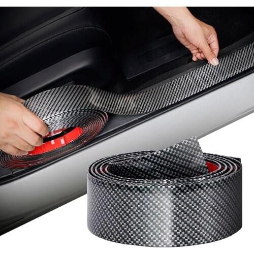 Car Stickers 5D Carbon Fiber Rubber Door Sill Protector for Abarth Mazda 6 Kia Ceed Rio 3 4 Cerato Picanto Sorento Optima 2019
