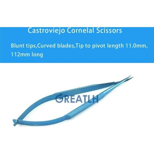 Ophthalmic Castroviejo Corneal Scissors Animal Experiment Titanium Ophthalmic Scissors Veterinary Ophthalmic Tool