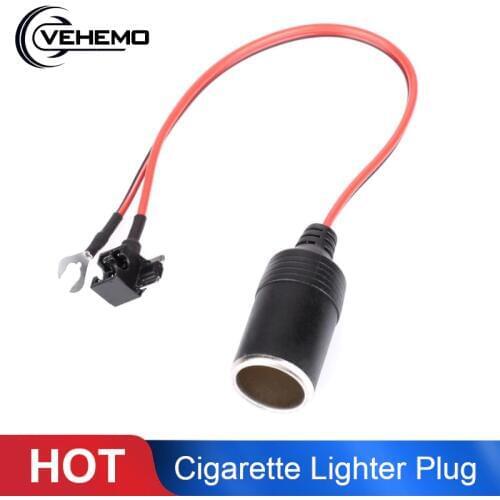 Vehemo DC 12V Cigarette Lighter Seat Power Connection Outdoors Fuse for Storage Battery Adapter Plug Socket Universal