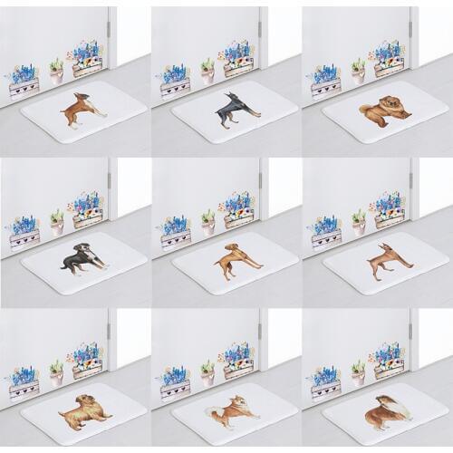 Pleasant Pet Dog Frool Mat Pug Akita Keeshond Vizsla Chow Shiba Inu St. Bernard Boxer Coral Fleece Soft Rug Decor Home Kitchen