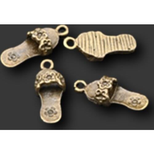 15pcs Antique bronze beauty lace slippers charm alloy pendants for earrings bracelets DIY fashion jewelry makings A624