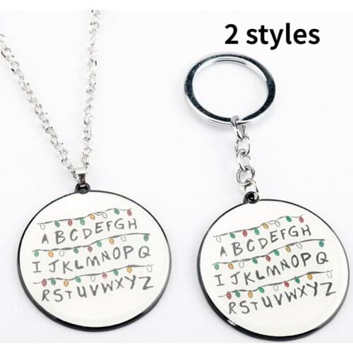 Movie Theme Stranger Things Necklaces Keychain Light Wall Monster Pendant Necklace Choker Bags Accessories Cosplay Party Gift