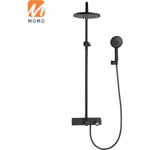 Thermostatic 3 function matt black shower mixer bathroom shower set bath & shower faucets