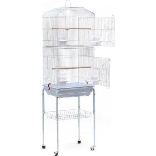 Oversea Stock!!!4 Casters Iron Wire Cage 46x35.3x150.6 Cm Bird Cage Garden Outdoor Indoor Parrot Cage Nest Pet Accessories HWC