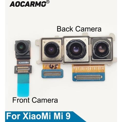 Aocarmo Rear Camera For Xiaomi Mi 9 mi9 Back Big Facing Front Camera Flex Cable Replacement Parts