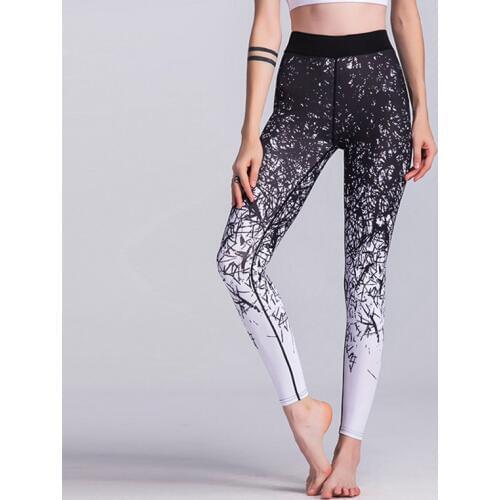 Women Sports Clothing Yoga Pants Chinese Style Printed Yoga Leggings Fitness Running Tights Sport Pants Compression Slim Tights