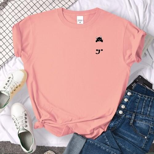 Ka Love Cute Black Cat Print New Clothing Womens Crewneck Loose T Shirts Loose Summer Couple Oversize Casual Tee Clothes Women