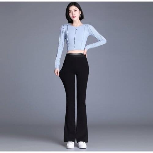 ZHOUTAYLOR Woman Pants High Waisted Full Length Femme Fashion Trousers Pockets Elastic Waist Solid Harem Bottoms Female S0284