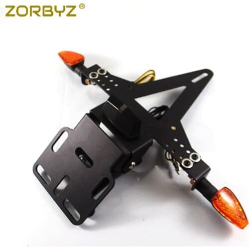 ZORBYZ Motorcycle Black Rear Tail Light Turn Signal Mount License Plate Bracket Holder For Sport Street Dirt bike