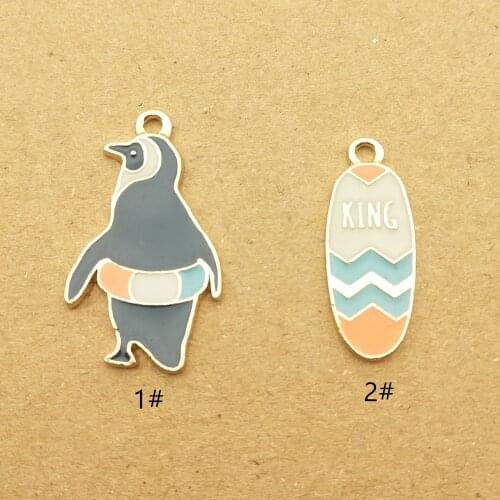 10pcs enamel penguin charm KING charm for jewelry making and crafting fashion earring pendant necklace bracelet charm