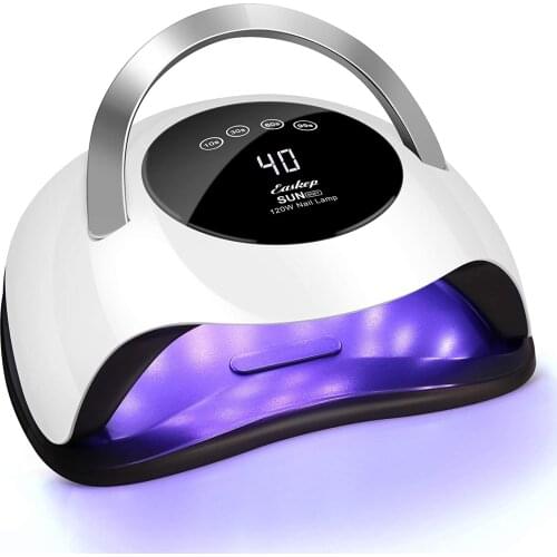 120W UV LED Nail Lamp, Easkep Gel Polish Faster Dryer for 4 Timer Setting Professional Lamp Portable Handle Curing