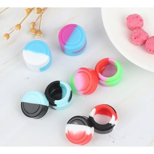 5pcs 2ML Nonstick Silicone Container Non-stick Oil Wax Jar Dab Storage Box Silicone Jar