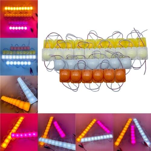 600PCS/Lot Waterproof SMD COB DC12V 2.4W RGB Flash Fog Lens Neon LED Module Milky Cover For Advertising Box Cars Trucks