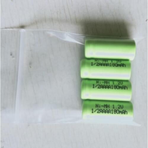 Free Shipping 4pcs/Lot NI-MH 1/2AAAA 180MAH 1.2V Battery Rechargeable Cell For Bluetooth Headset