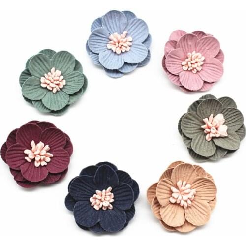 DIY Accessories Craft Leather Flowers Kids Girl Hair Flowers