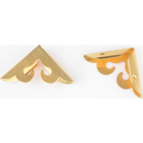 Free Shipping-50pcs Gold Plated Metal Book Corner Albums Menus Folders Corner Protectors 28x28x38mm J1318