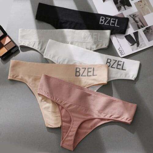 BZEL Sexy Fashion Womens Panties Sports Breathable Underwear Simple Girls Thongs Hot Lingerie Underpants High Elastic G-Strings
