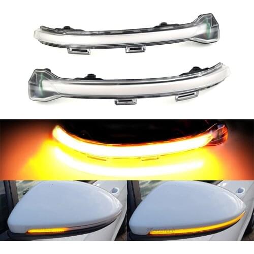 Dynamic Bright LED Turn Signal Crystal for VW Golf MK7 GTI 7 7.5 R Rline GTD Mirror Light water flowing clear version