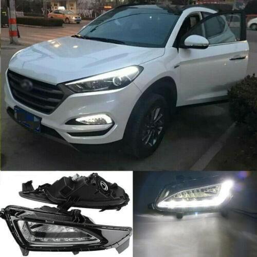 For Hyundai Tucson 2016 2017 2018 High quality Pair LED Daytime Running Light DRL Fog Lamp Cover