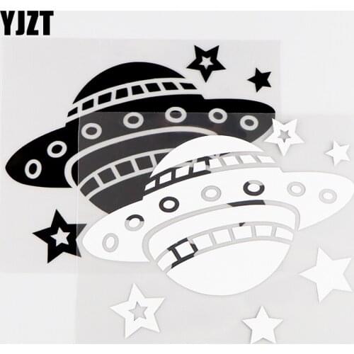 YJZT 14.7X12.3CM Personality Car Sticker UFO Stars Vinyl Decal Car Window Art Decor Black / Silver 10A-0259