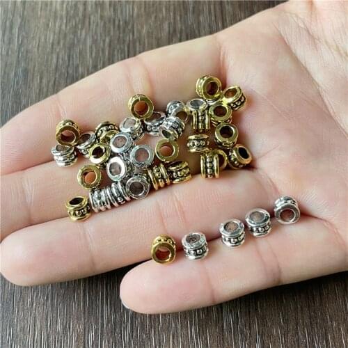50pcs 6mm charm cylindrical large hole beads for jewelry making DIY bracelet necklace accessories wholesale materials