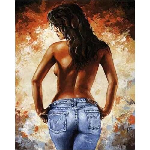 Woman Oil Picture By Number Sex Frame 40x50 On Canvas Figure Acrylic Paints Handmade Coloring Drawing Painting Home Decor Art