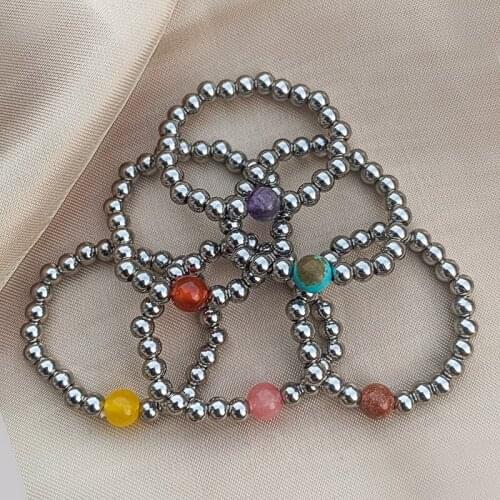 Vintage Stainless Steel Beaded Rings for Women All Handmade Gold Silver Color Natural Stone Wedding Party Ring 2021 New Jewelry