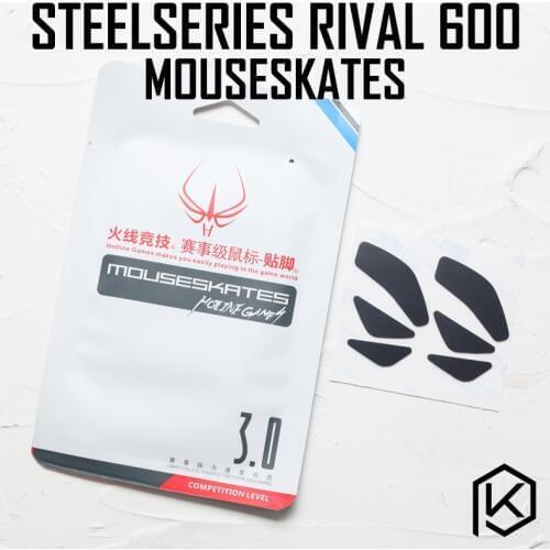 Hotline games 2 sets/pack competition level mouse feet skates gildes for steelseries rival 600 0.6mm thickness