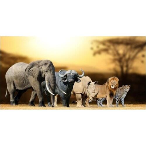 Cool African Big Five Lion Elephant Leopard Buffalo Rhinoceros Gym Sport Towels Men Animals Wildlife Beach Swimming Bath Towel