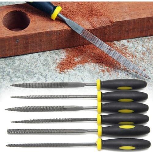 6Pcs 140mm Mini Metal Filing Rasp Needle File Wood Tools Hand Woodworking Files Tool