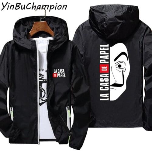 Mens Women La Casa De Papel Money Heist TV Branded House Of Paper Casual Skin Reflective Sunscreen Thin Windbreaker Jacket Coats