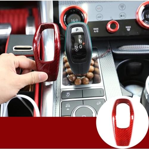 For Land rover range rover Sport RR Sport 2018-2020 Real Red Carbon Fiber Gear Shift Head Cover Trim Car Interior Accessories