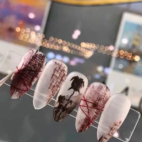 2021 New 3D Nail Art Stickers Bohemia Black Flowers Image Nails Stickers for Nails Sticker Decorations Manicure Z0426