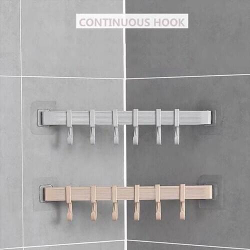 New Multifunction Storage Hook Holder 6 Hooks Wall Door Holder Hanger Rack For Spoon Scoop Bathroom Kitchen Organizer Dropship