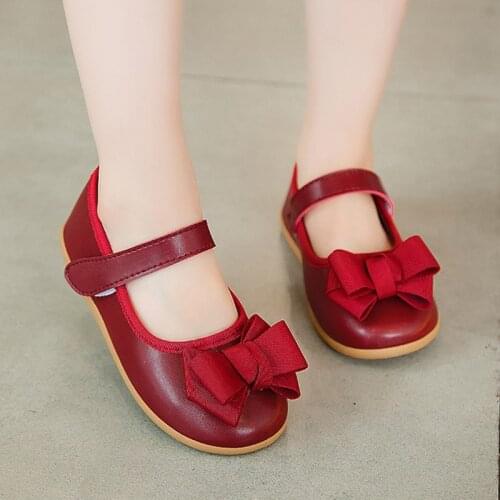 Girls Mary Janes Shoes Butterfly Knot Princess Shoes Kids Flats Baby Girls Party Dance Dress Shoes Non-slip Single Shoe Toddlers