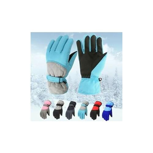 6-11y Child Skiing Gloves Winter Fleece Lined Thermal Warm Gloves Cycling Hiking Sports Skating Snowmobile Snowboard Gloves