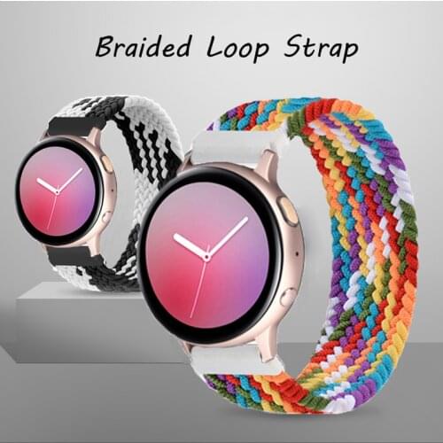 20mm/22mm Braided Solo Loop Band for Samsung Galaxy watch 3/Active 2/Gear/S3 46mm 42mm bracelet Huawei Watch GT/2/2e/Pro strap
