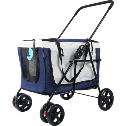 Pet stroller dog slip cat trolley outdoor car small cart light portable environmental protection foldable car bag separate type
