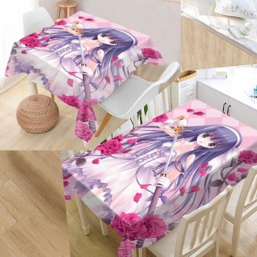 Custom Tsukiyono Chakai Table Cloth Oxford Fabric Rectangular Waterproof Oilproof Table Cover Family Party Tablecloth