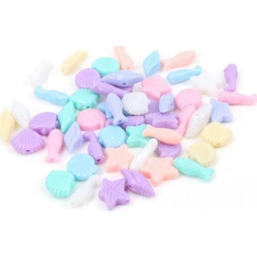 Spring Color marine life Acrylic Loose Beads For Jewelry Making Diy Wholesale 6-16mm 50pcs