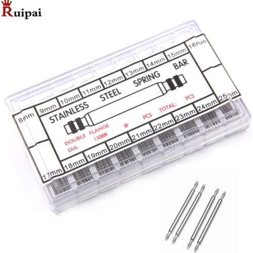 RUIPAI 360pcs Dia 1.5mm Watch Repair 8-25mm Watch Band Spring Bars Strap Link Pins Watchmaker Service