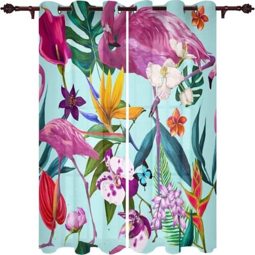 Modern Curtains Flamingo Flower Butterfly Baby Room Bedroom Creative Curtains Kitchen Living Room Terrace Valance Curtains