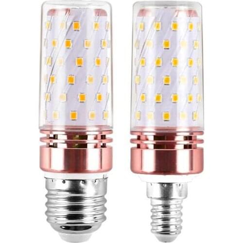Corn LED Light Bulb 12W Three Color Dimmable, E14, E27 Base LED Bulb Energy-saving Lamp Bulb with PC Lampshade, 360 Degree Angle