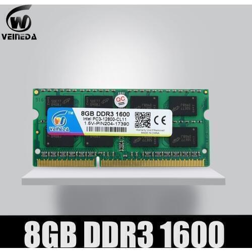 VEINEDA DDR3 Memory 8gb ddr3 1600 PC3-12800 Sodimm Ram ddr 3 Comptaible 1333MHz For Laptop