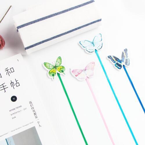 1pcs bookmark dish butterfly magnetic tail bookmark + premium ribbon 4