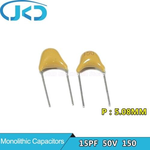 100Pcs 50V 15PF 150 Monolithic Ceramic Capacitor